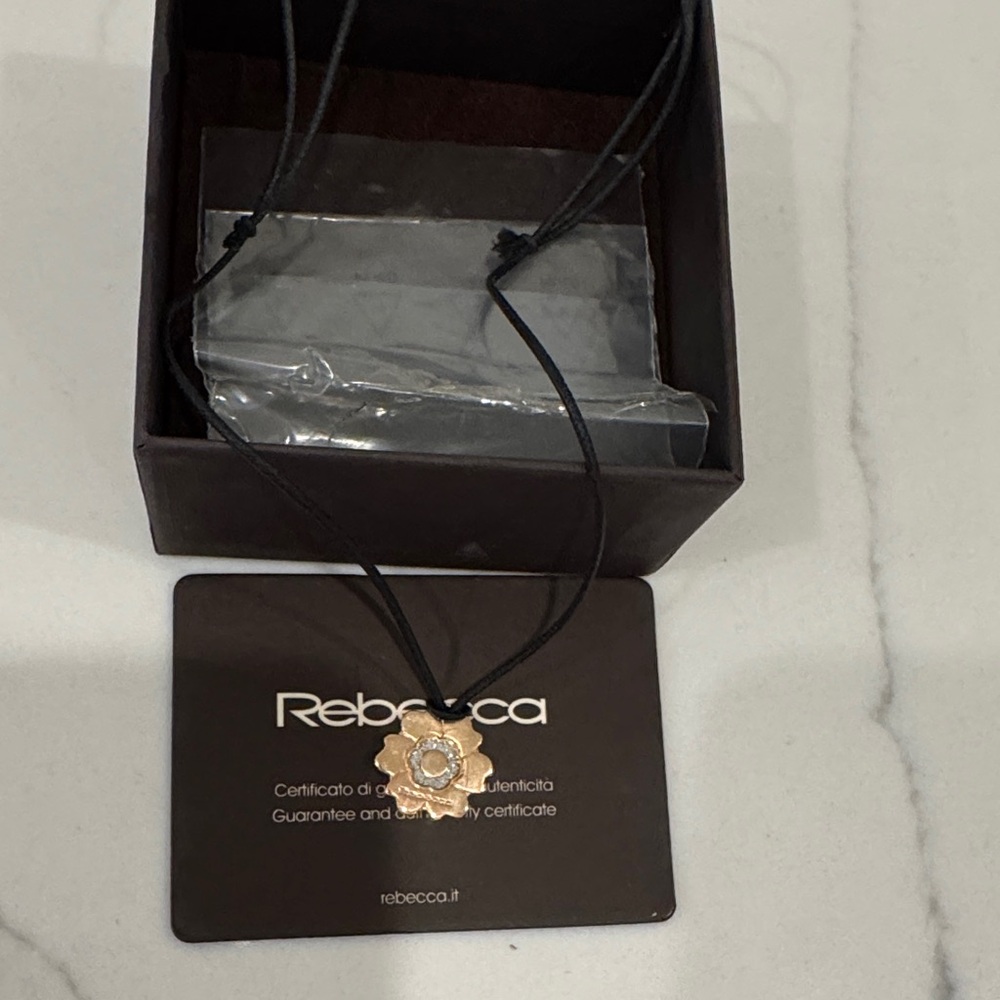 REBECCA Gold Flower Pendant Necklace